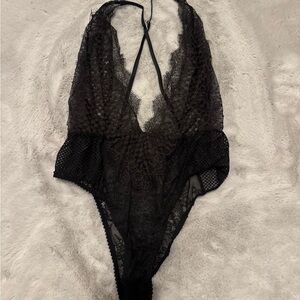 Victoria's Secret Black Lace Halter Bra